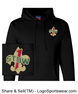 Troop 1 Stow hoodie in black Design Zoom